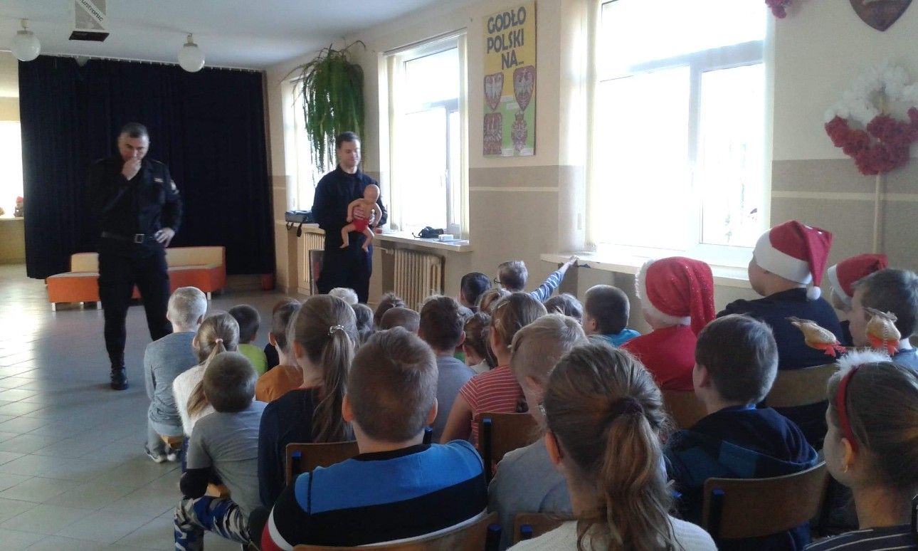 W dniu 5 grudnia 2019 r. funkcjonariusze Komendy Powiatowej Państwowej Straży Pożarnej w Wysokiem Mazowieckiem odwiedzili naszą szkołę.