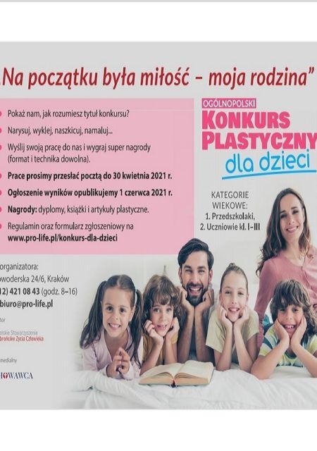Ogólnopolski Konkurs Plastyczny dla dzieci- ,,Na początku była miłość.. "