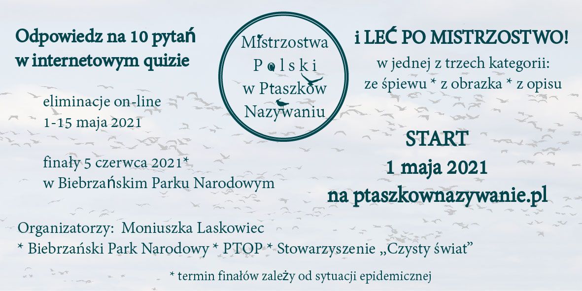 Ogłoszenie o konkursie pt. ,,Mistrzostwa Polski w Ptaszków Nazywaniu"